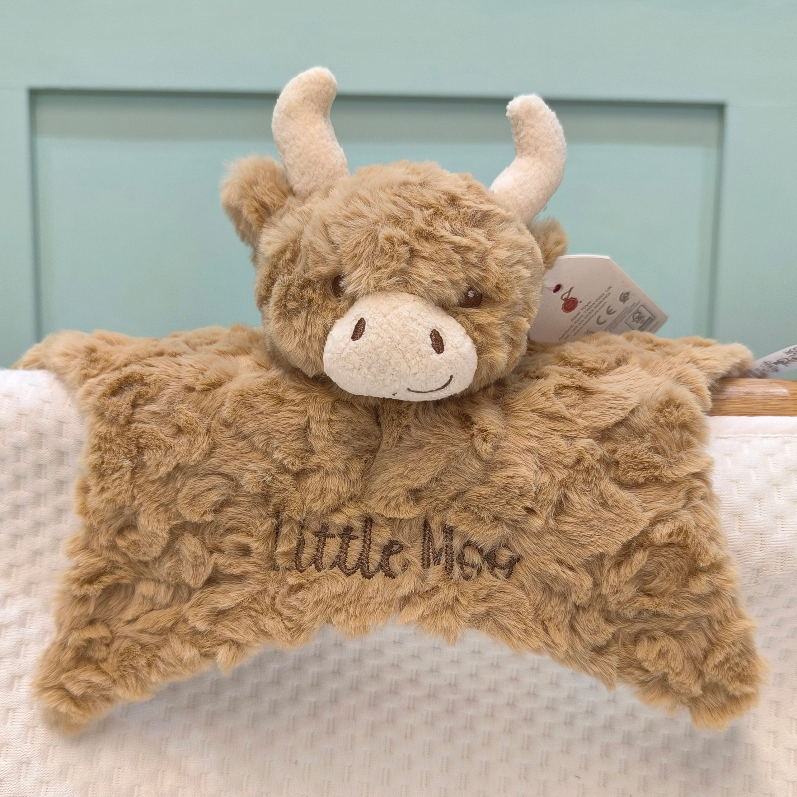 Personalised Highland Cow Comforter by Keel Toys