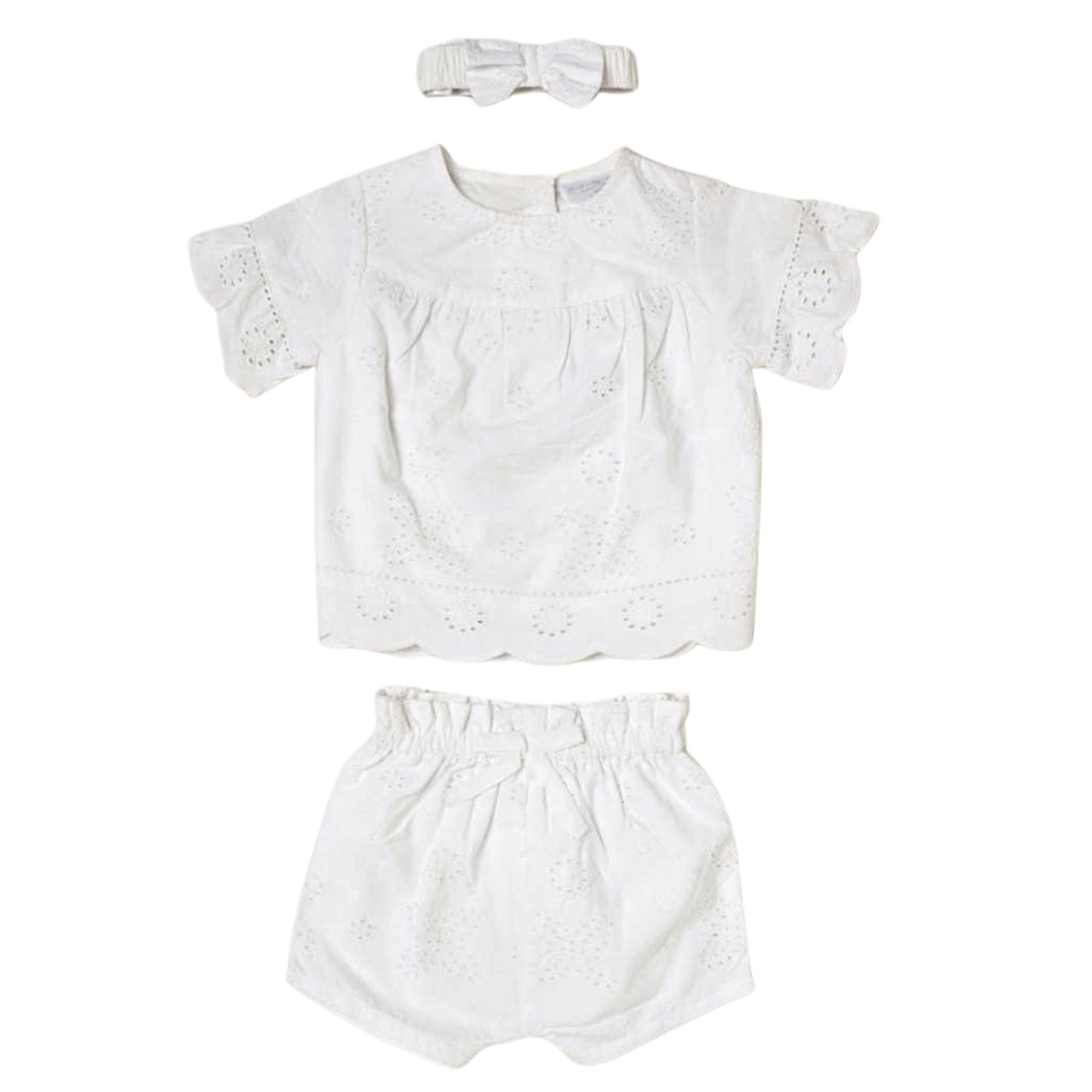 Rock a Bye Baby Broderie Anglaise White Shorts Set