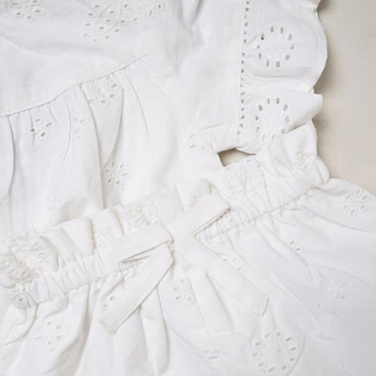 Rock a Bye Baby Broderie Anglaise White Shorts Set