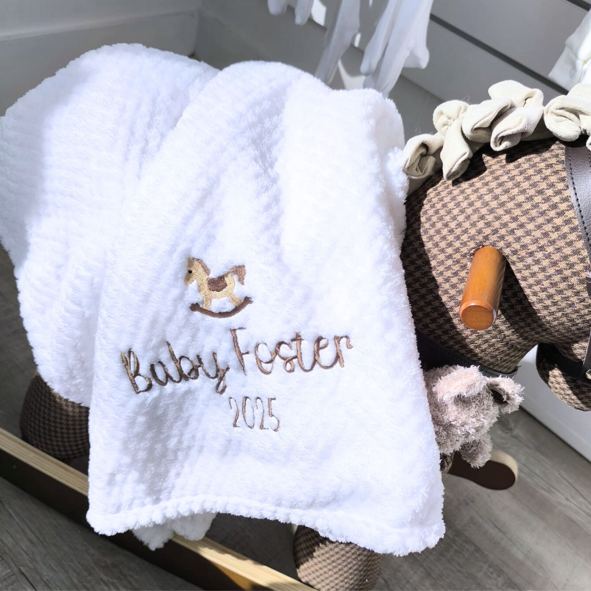 Personalised Rocking Horse Blanket