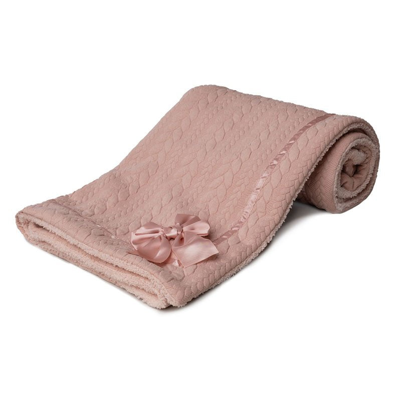 Personalised Cable Knit Blanket with Sherpa Fleece Lining