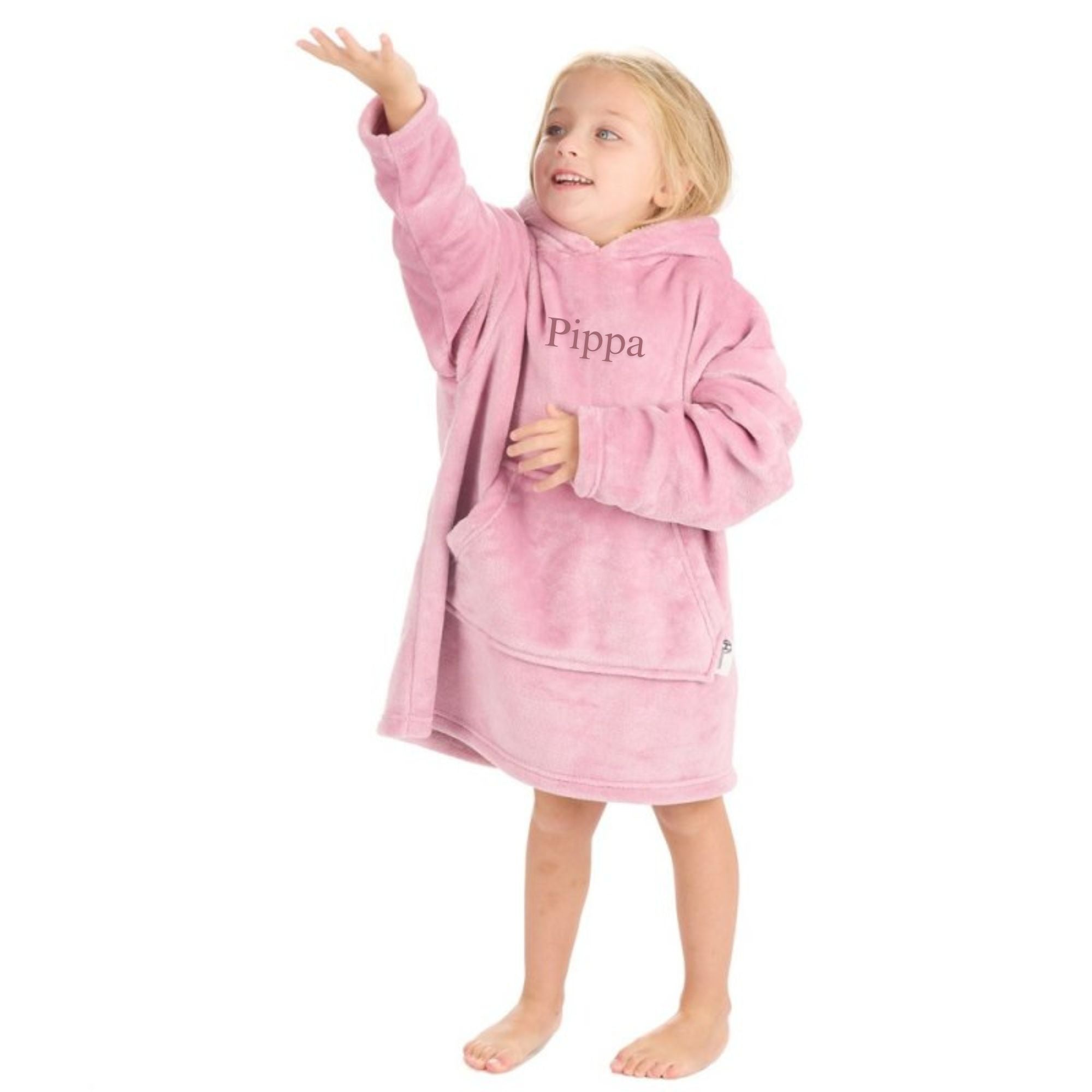 Personalised Oversized Embroidered Kids Hoodie - Sherpa Fleece