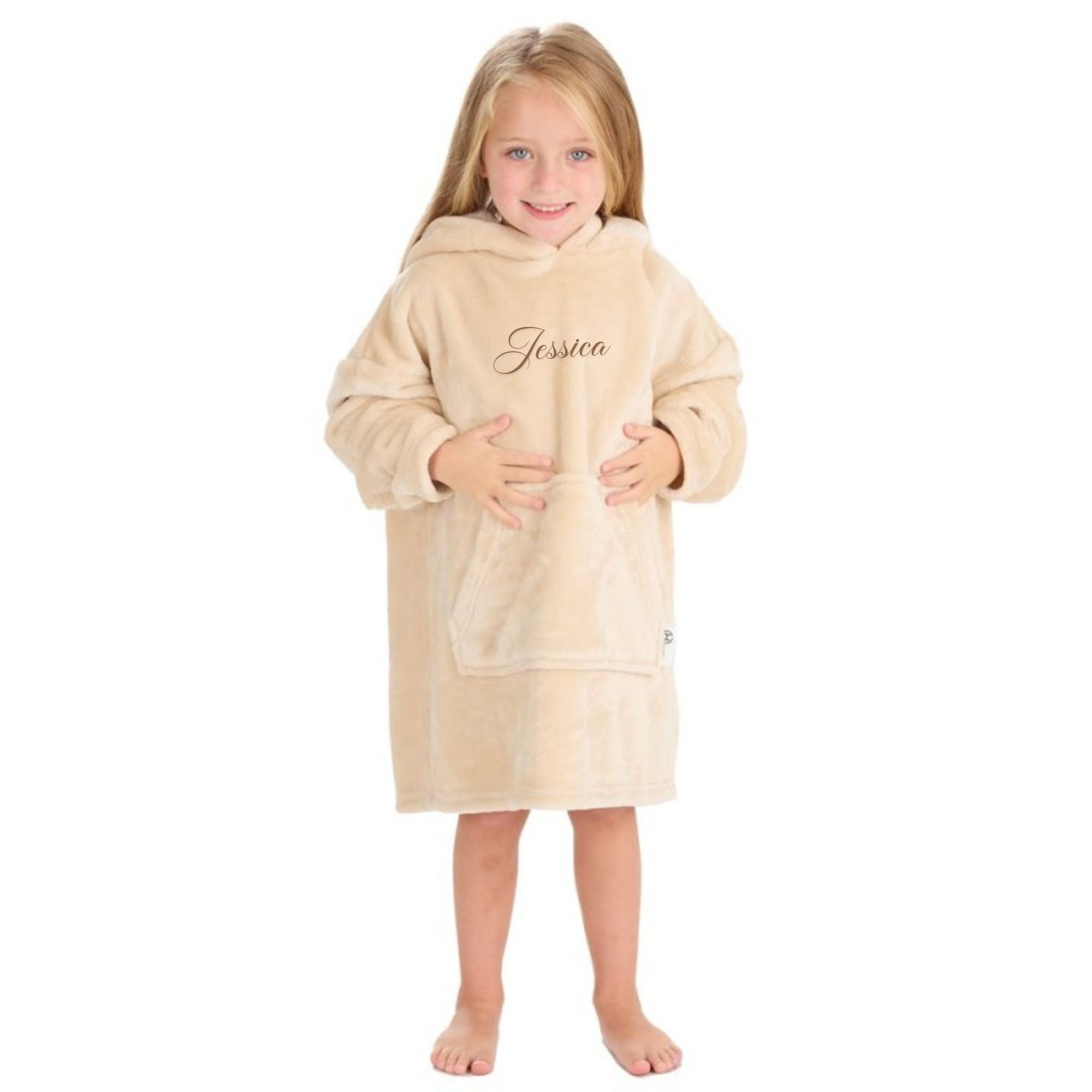 Personalised Oversized Embroidered Kids Hoodie - Sherpa Fleece