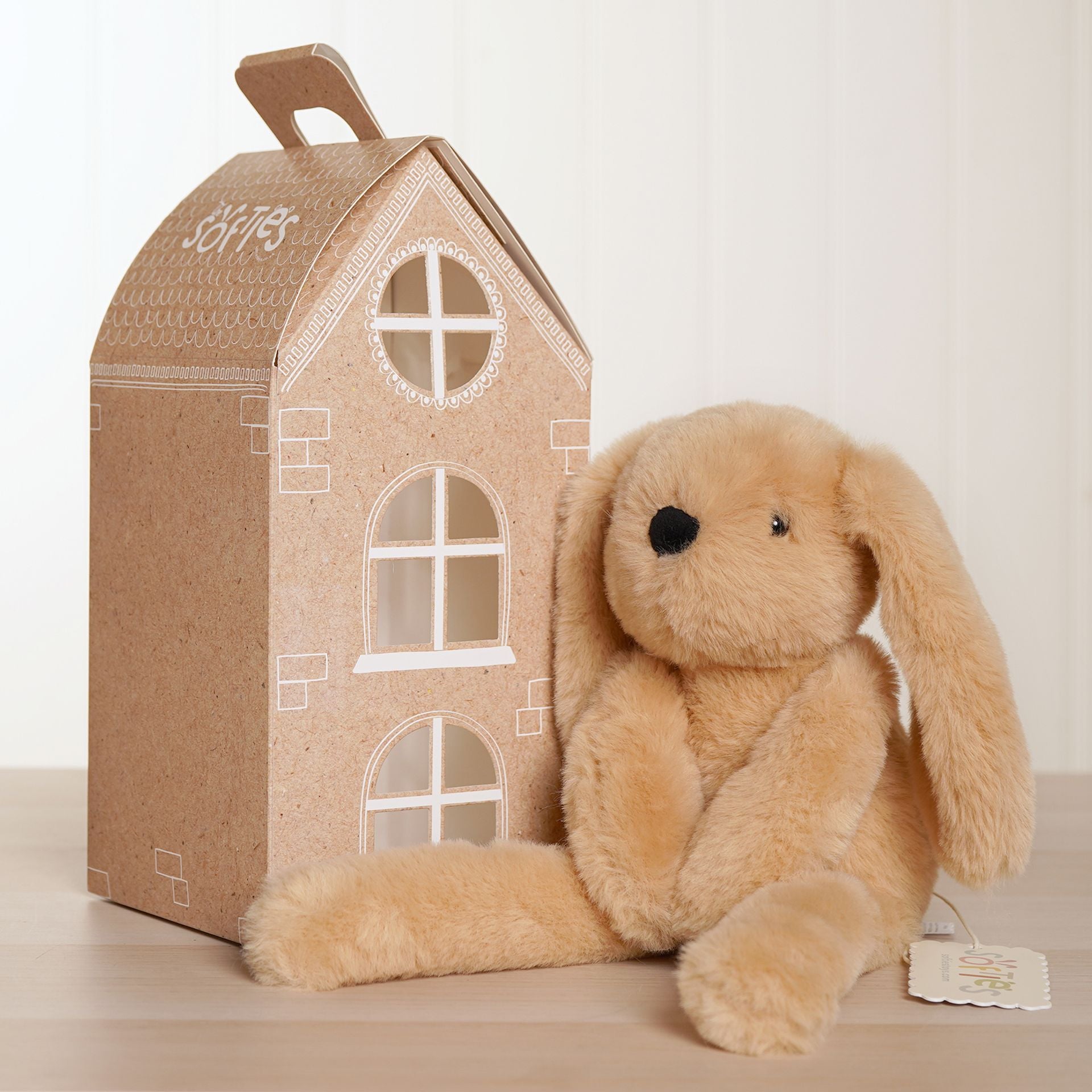 Softies - Oatey The Long Leg Bunny Soft Toy - Light Brown - 35cm