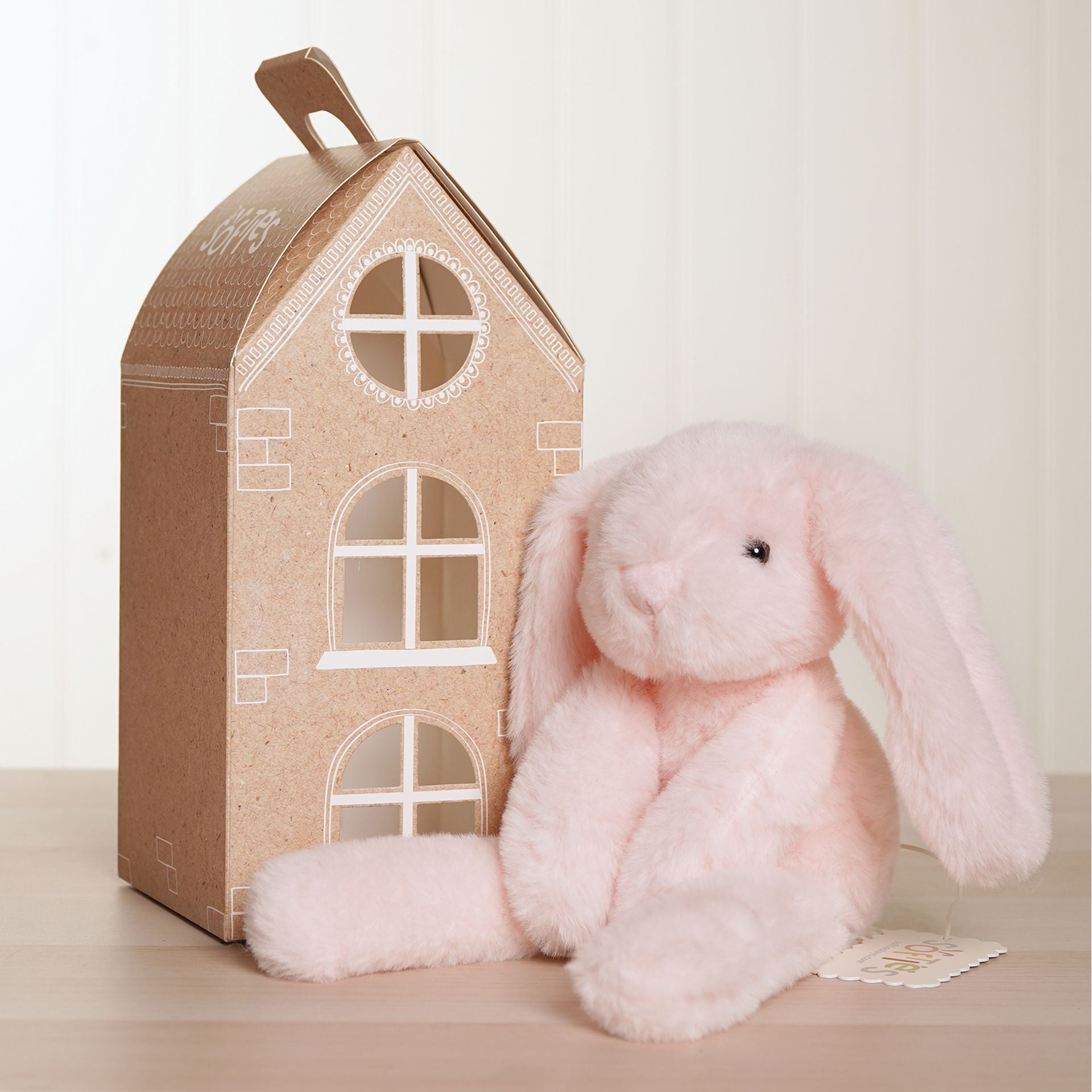Softies - Katie The Long Leg Bunny Soft Toy - Pink - 35cm