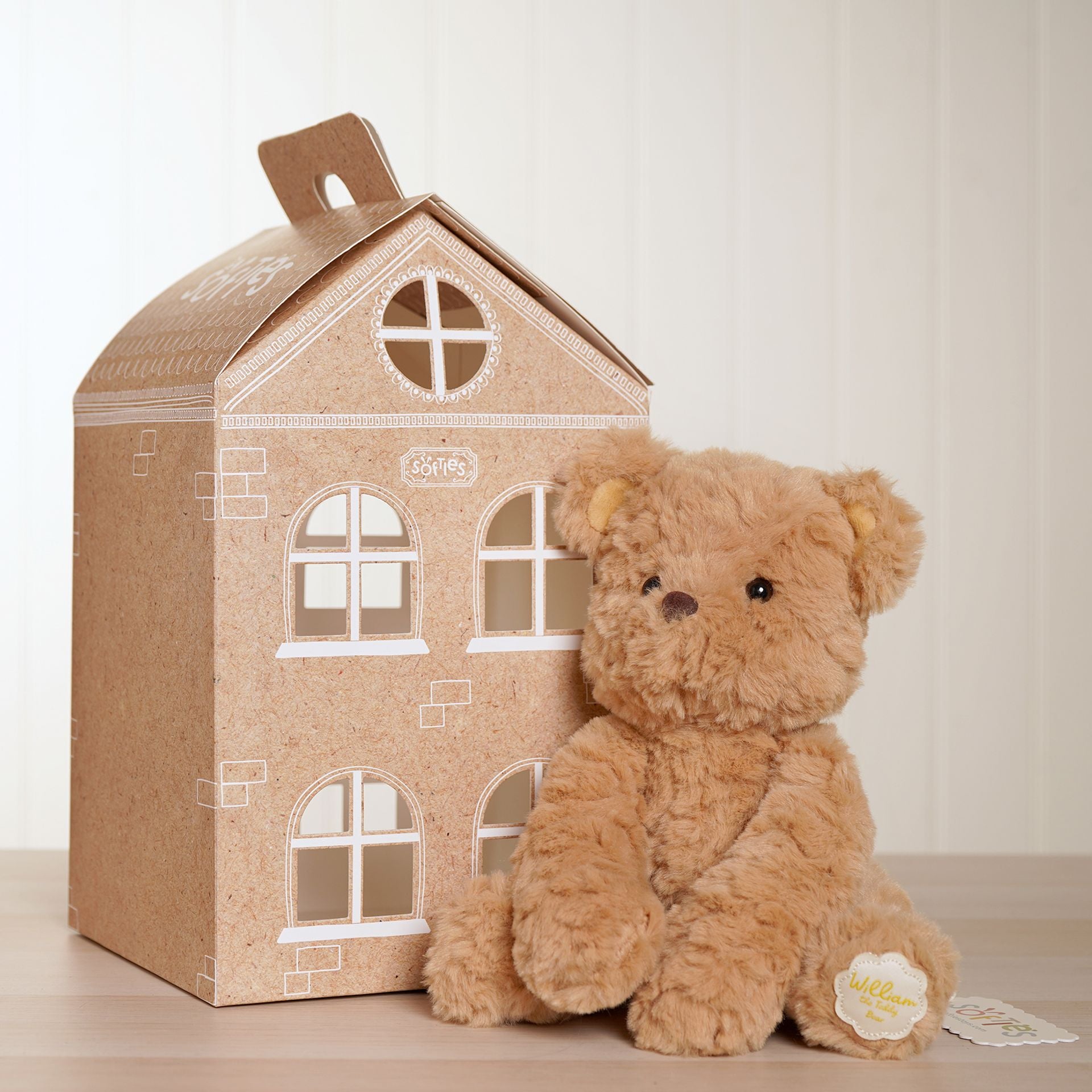 William the Plush Brown Teddy Bear by Softies - 22cm