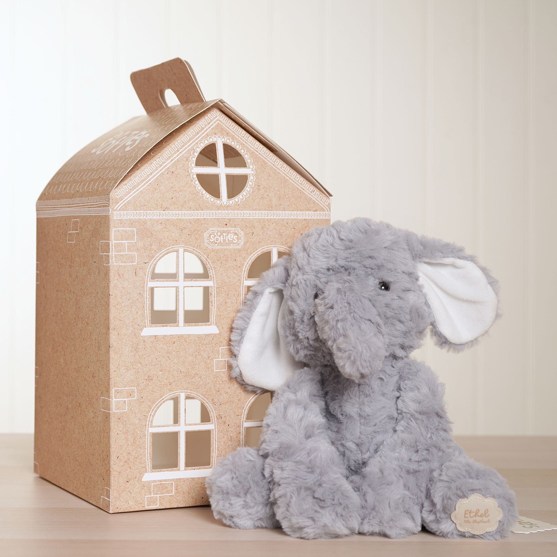 Ethel the Grey Elephant Soft Toy by Softies - 22cm