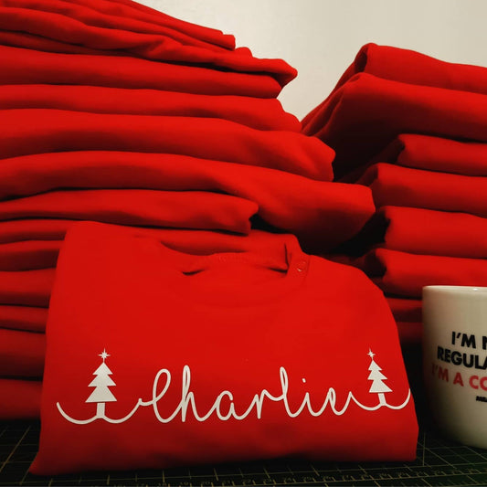 Personalised Christmas Jumper with Name & Xmas Tree