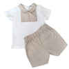 Personalised Boy's Panel Short Set - Coffee