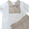 Personalised Boy's Panel Short Set - Coffee