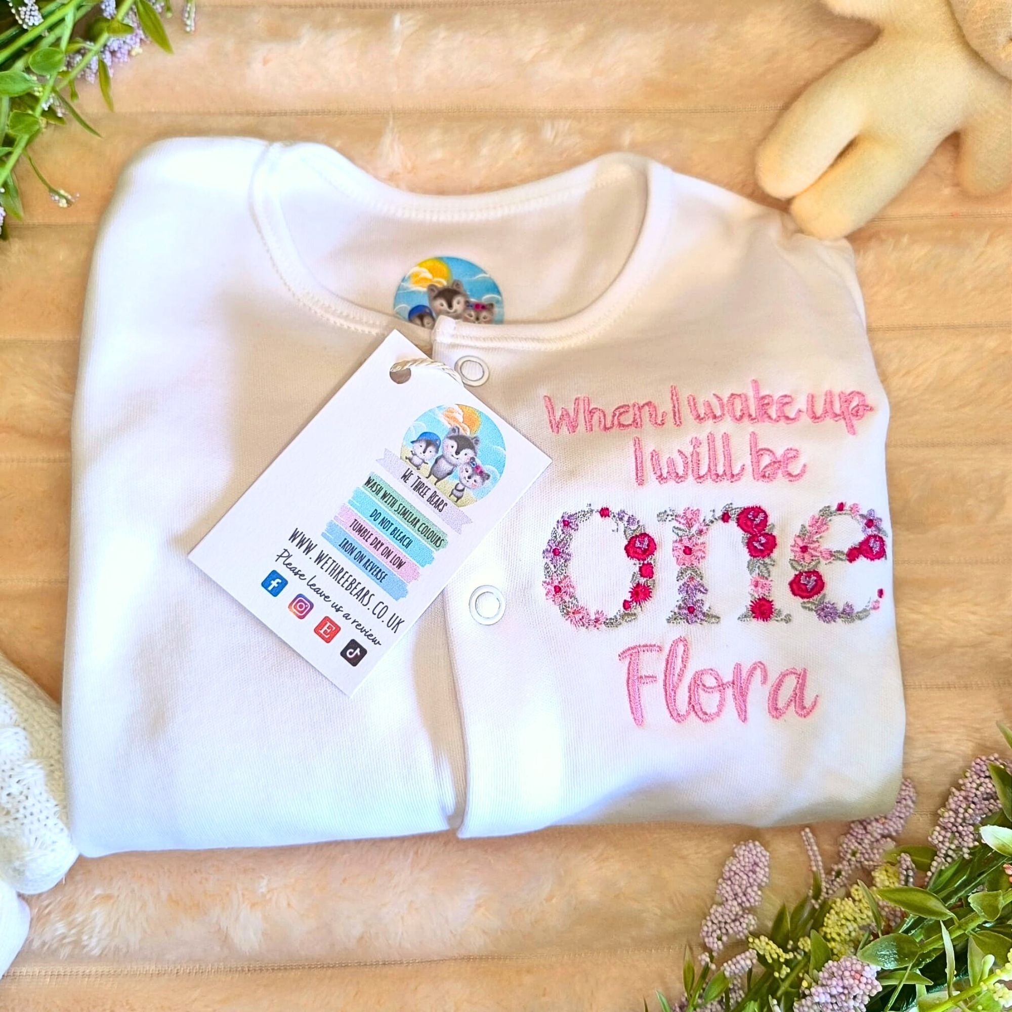 Personalised 'When I Wake Up I Will Be One' Sleepsuit - Perfect 1st Birthday Gift