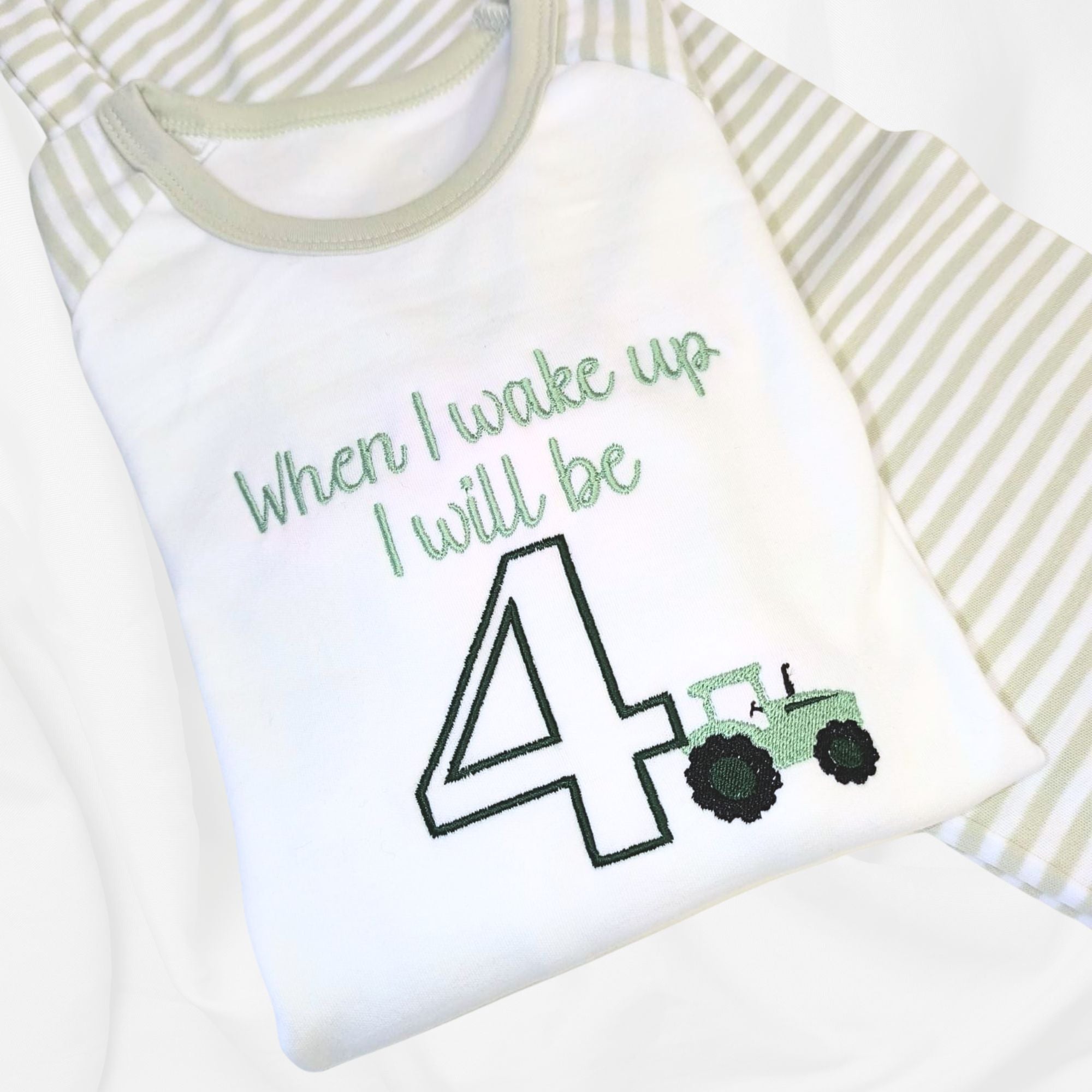 When I Wake Up Tractor Birthday Pyjamas