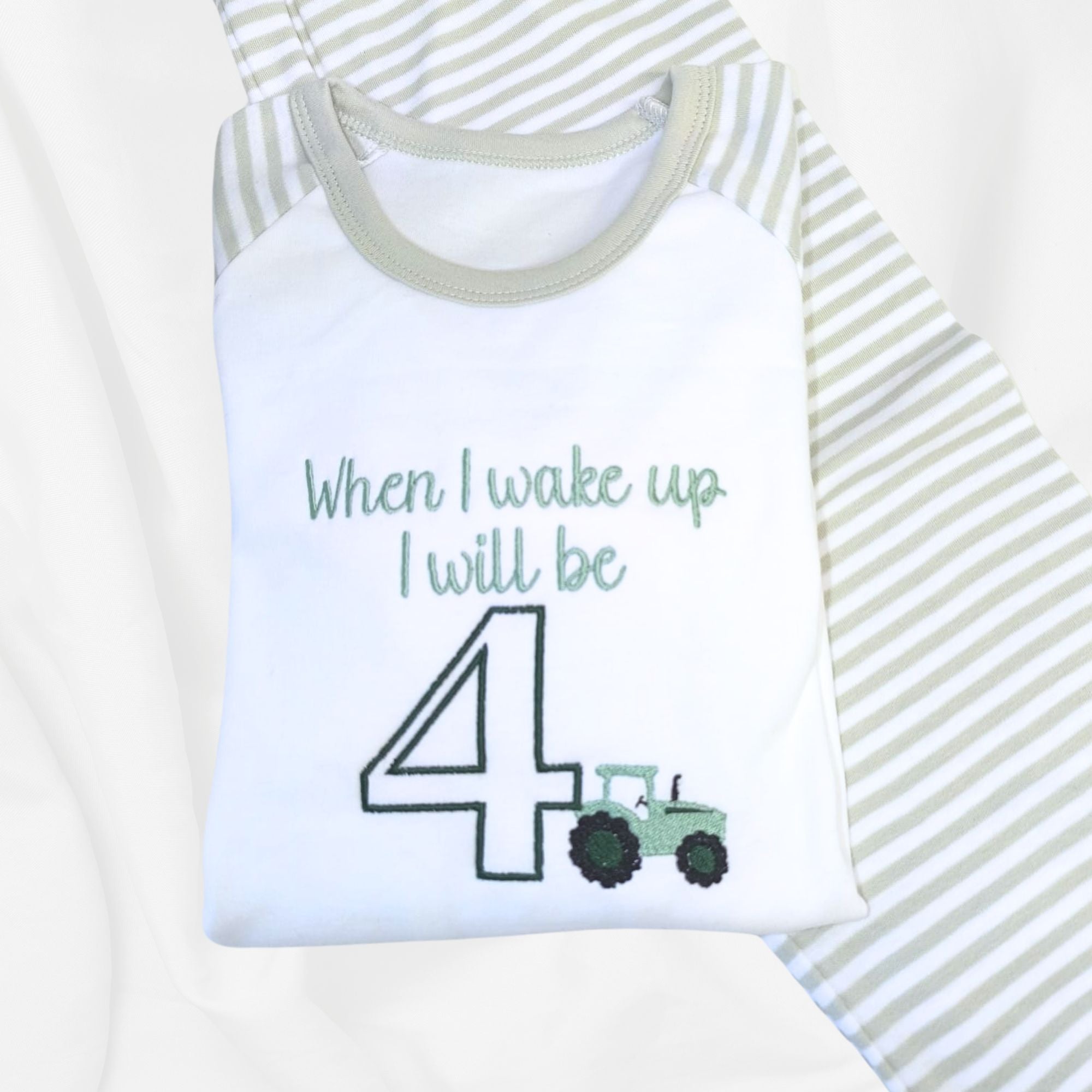 When I Wake Up Tractor Birthday Pyjamas