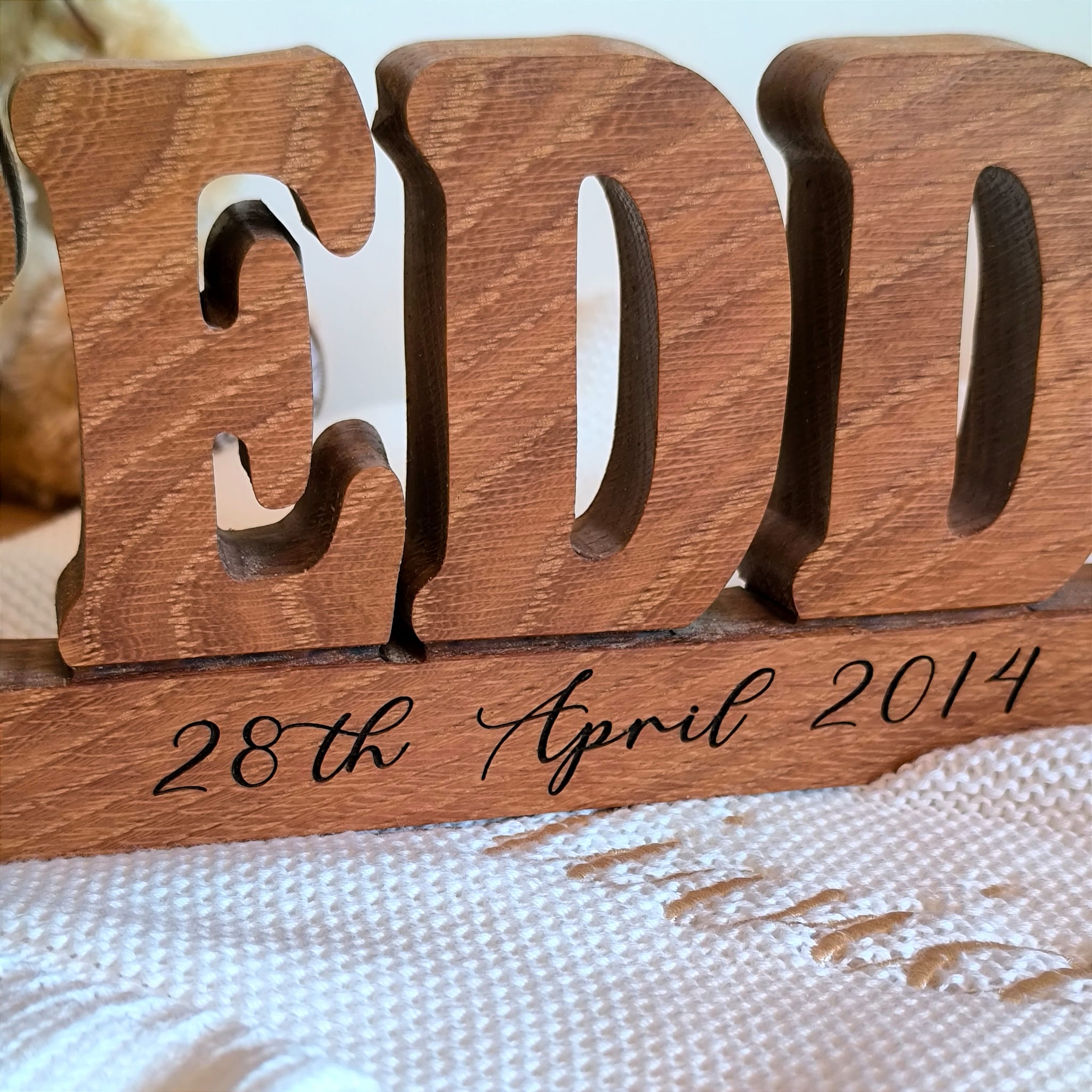 Personalised Wooden Name Sign - Solid English Oak