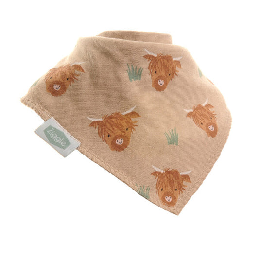 Ziggle Highland Cow Dribble Bib for Baby