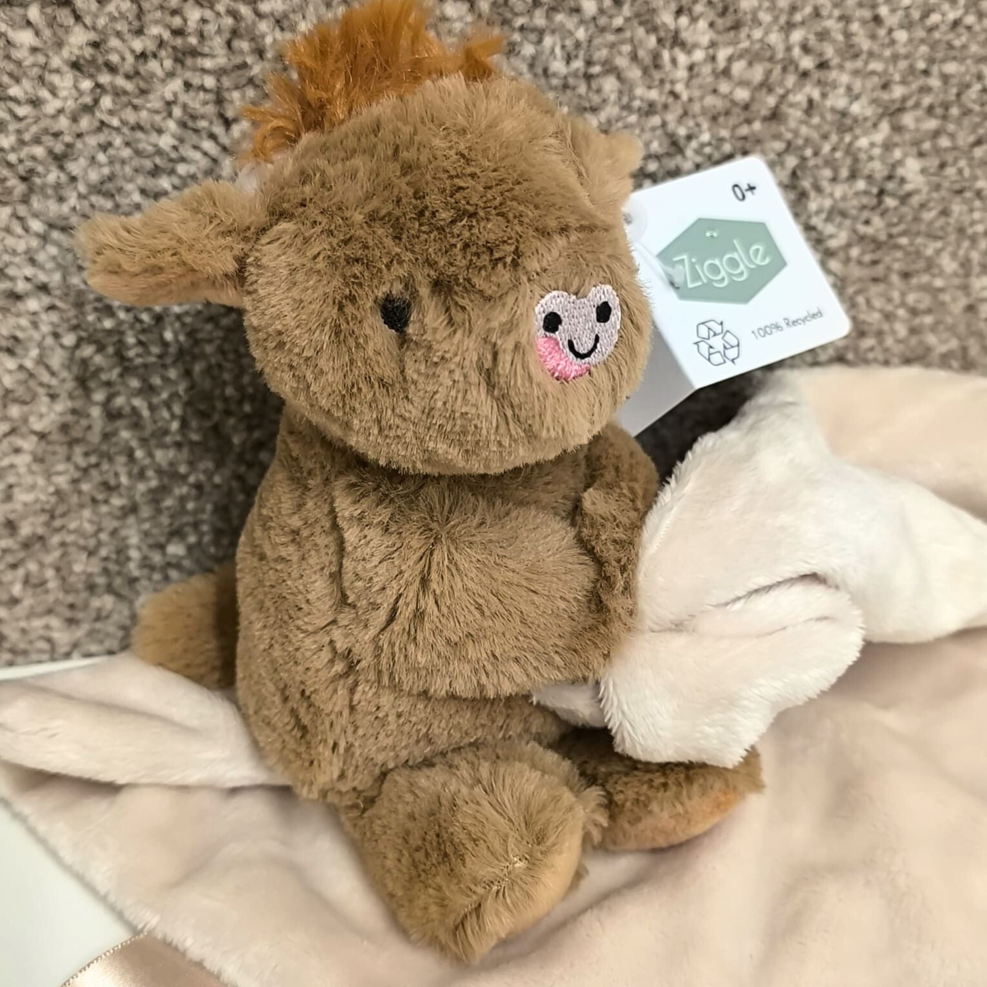 Ziggle Highland Cow Comforter Blanket with Personalised Name