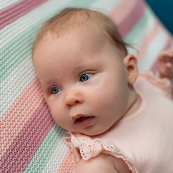 Ziggle Personalised Striped Baby Blanket - 100% Cotton