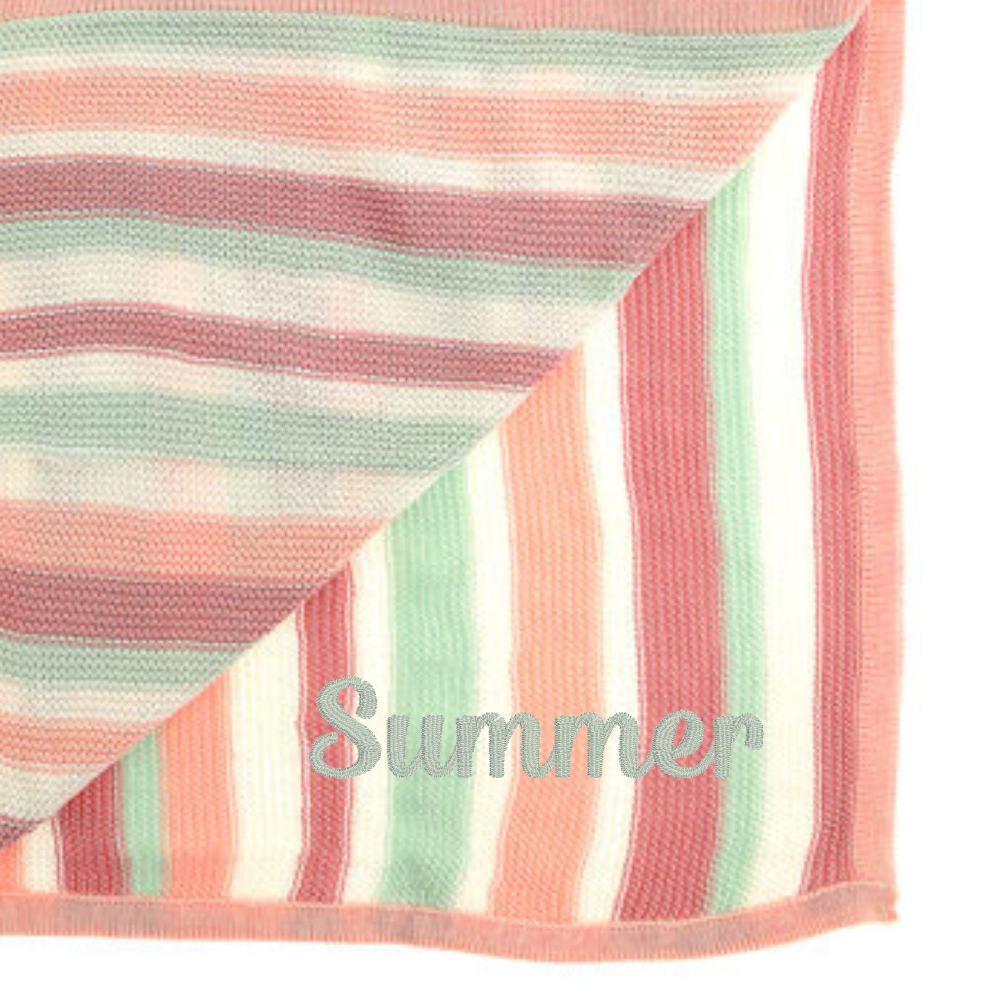 Ziggle Personalised Striped Baby Blanket - 100% Cotton